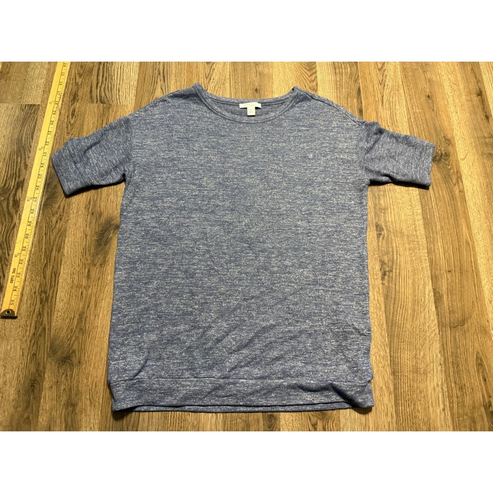 Daily Ritual Shirts Women Size XS Blue Short Sleeve Crewneck Heathered Pullover